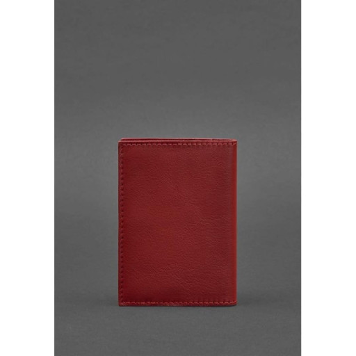 Шкіряна обкладинка для паспорта та військового квитка 1.2 червона