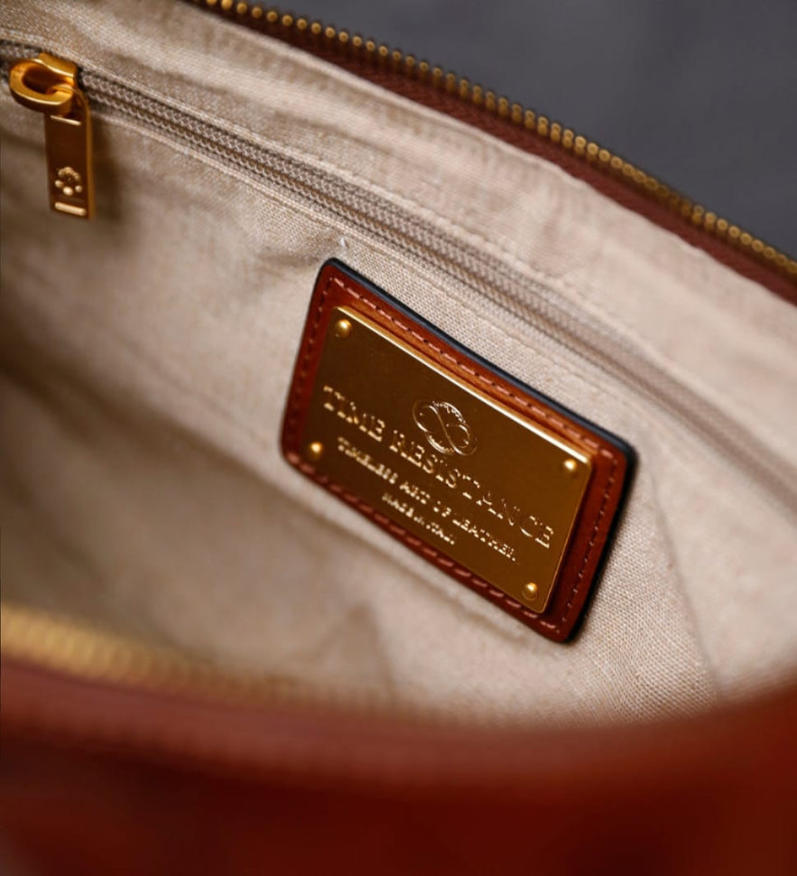 Шкіряна сумка-хобо для жінок – The Bluest Eye - Коньячно-коричневий матовий колір - Time Resistance 5247001