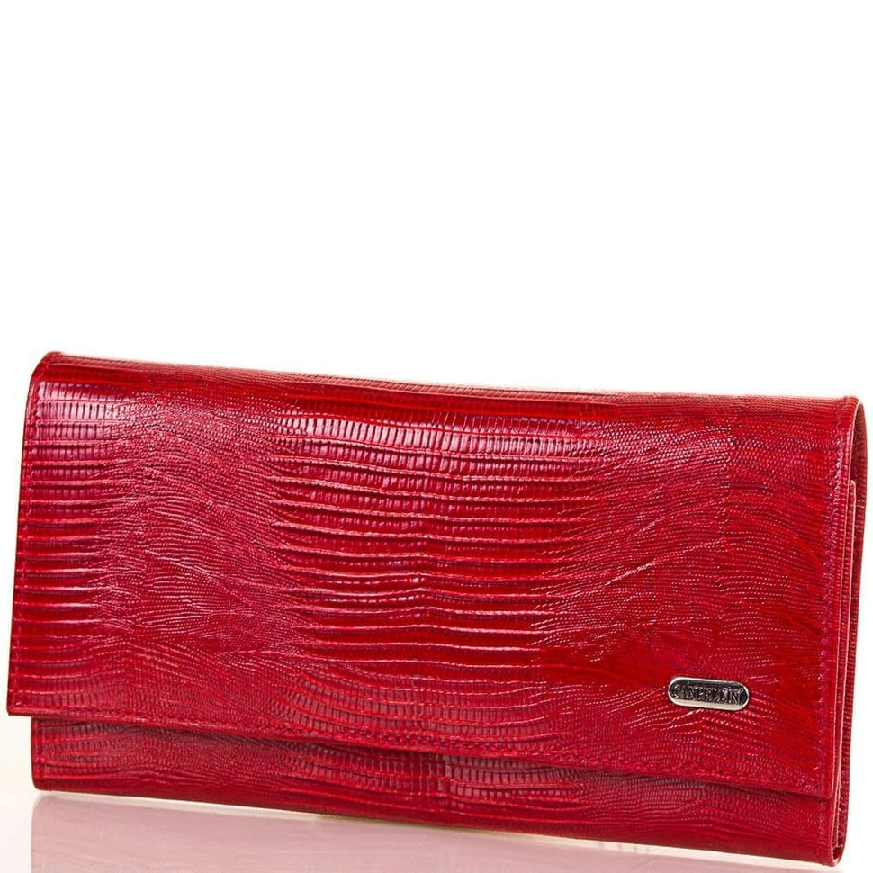 Гаманець жіночий шкіряний CANPEL 346-15 червоний лазео
