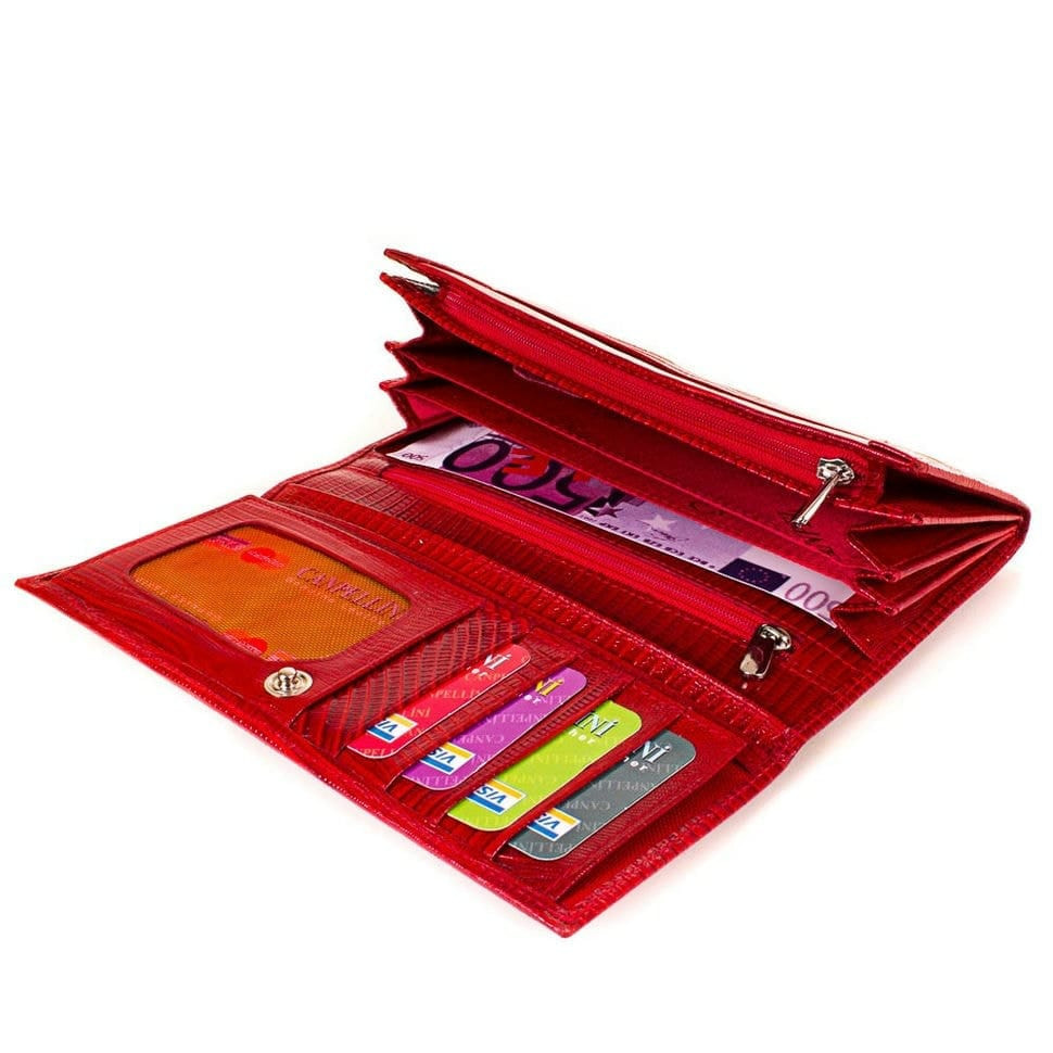 Гаманець жіночий шкіряний CANPEL 346-15 червоний лазео