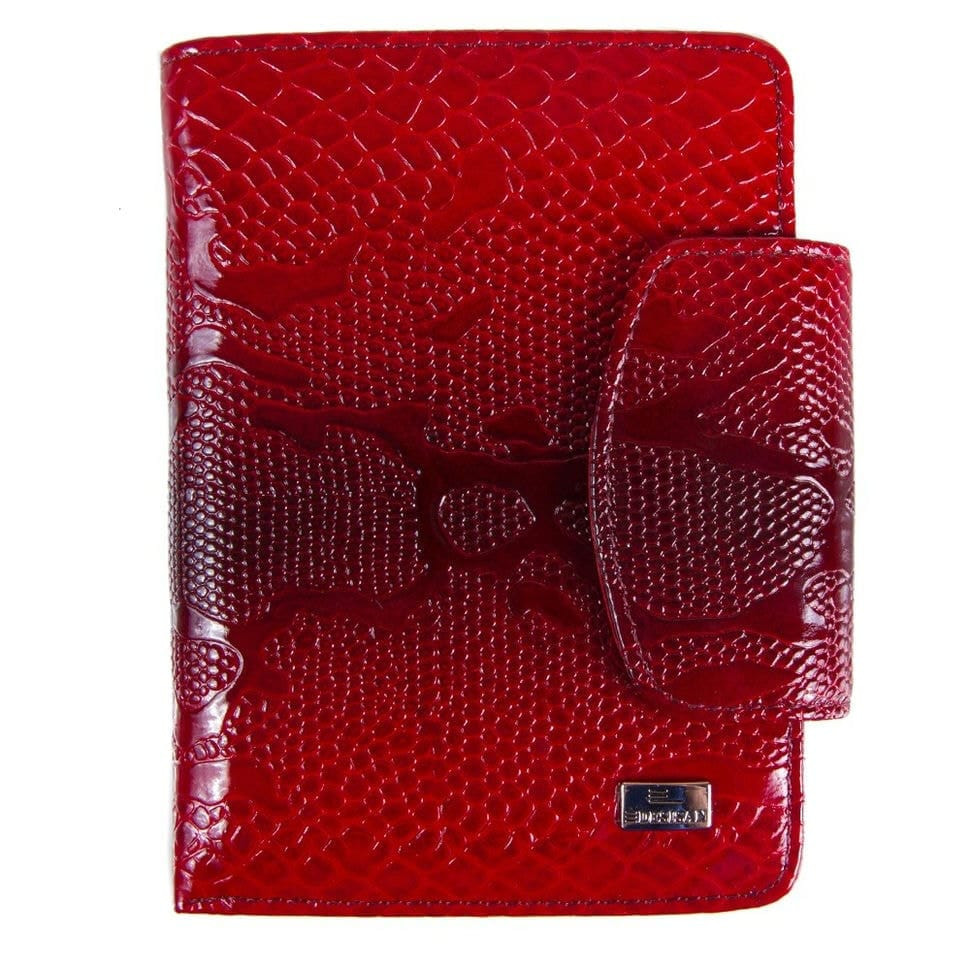 Гаманець жіночий шкіряний Desisan 086-500 червоний візерунок лак