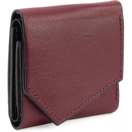 Шкіряний гаманець Mini з асиметричним клапаном 57066110 бордовий