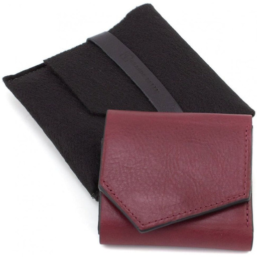 Шкіряний гаманець Mini з асиметричним клапаном 57066110 бордовий