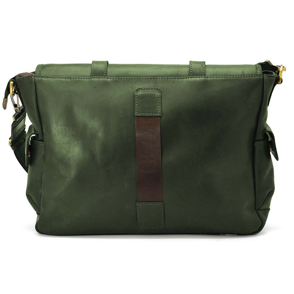 Сумка через плече зі шкіри crazy horse RE-6690-4lx бренду TARWA зелена