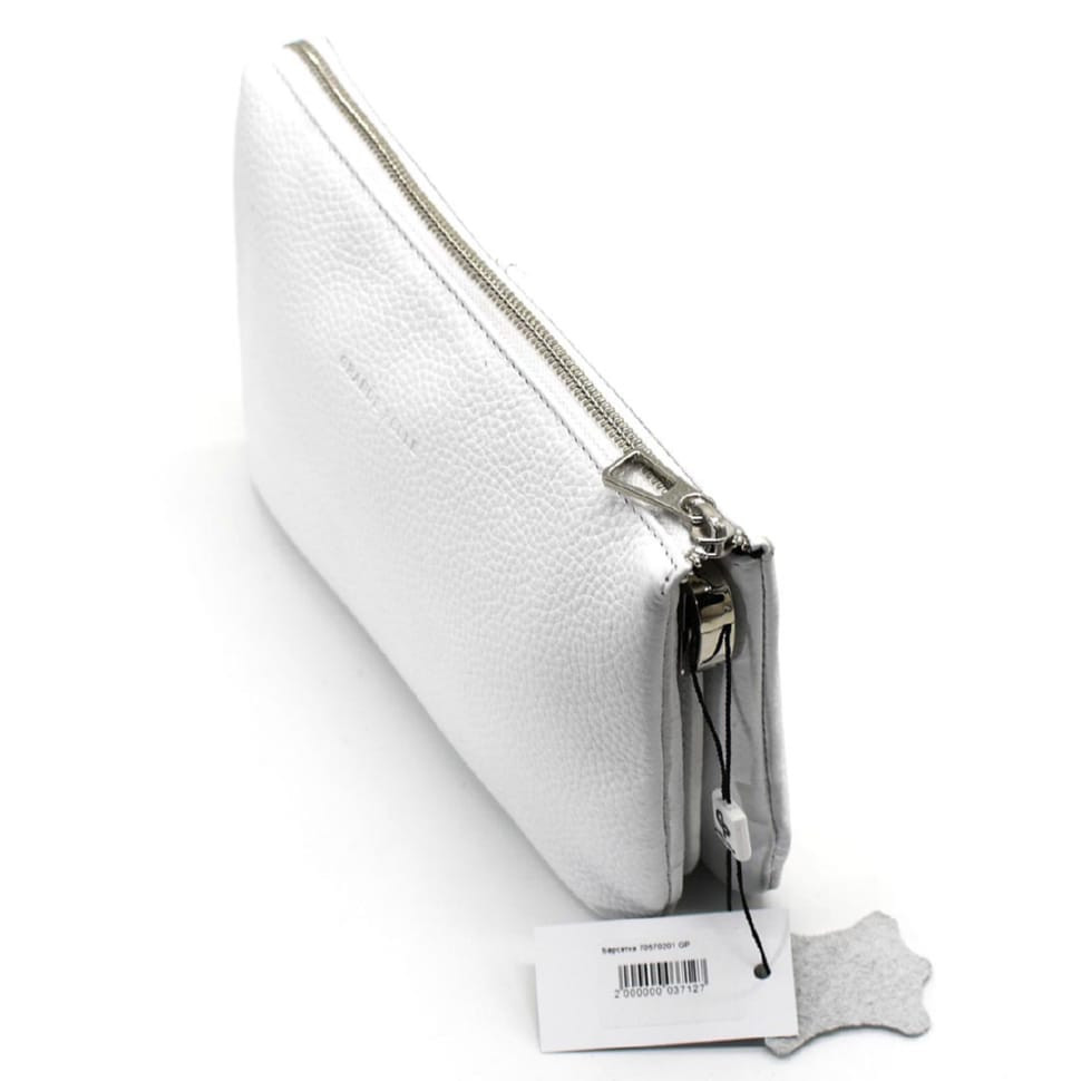 Жіночий клатч з ремінцем через плече, білий Grande Pelle 70570201