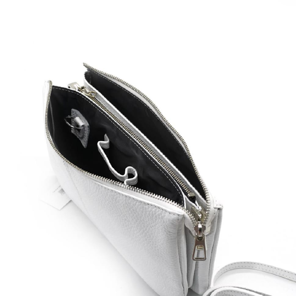 Жіночий клатч з ремінцем через плече, білий Grande Pelle 70570201