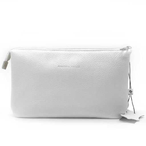 Жіночий клатч з ремінцем через плече, білий Grande Pelle 70570201