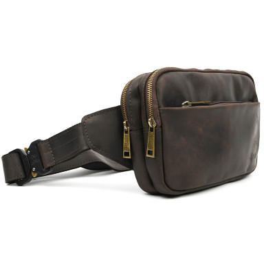 Waist bag made of genuine leather RC-0741-3md TARWA brown