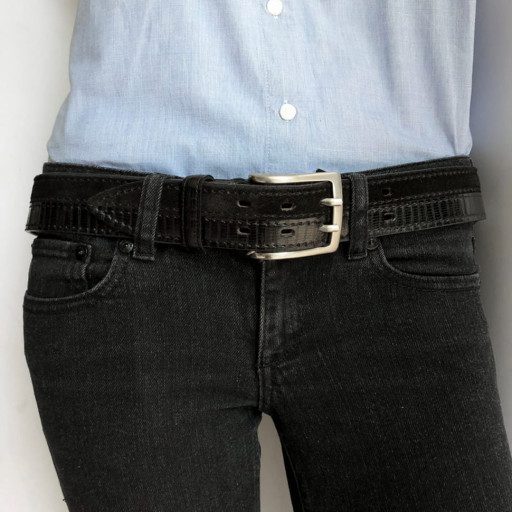 Шкіряний ремень 5012 nero чорний TONY PEROTTI