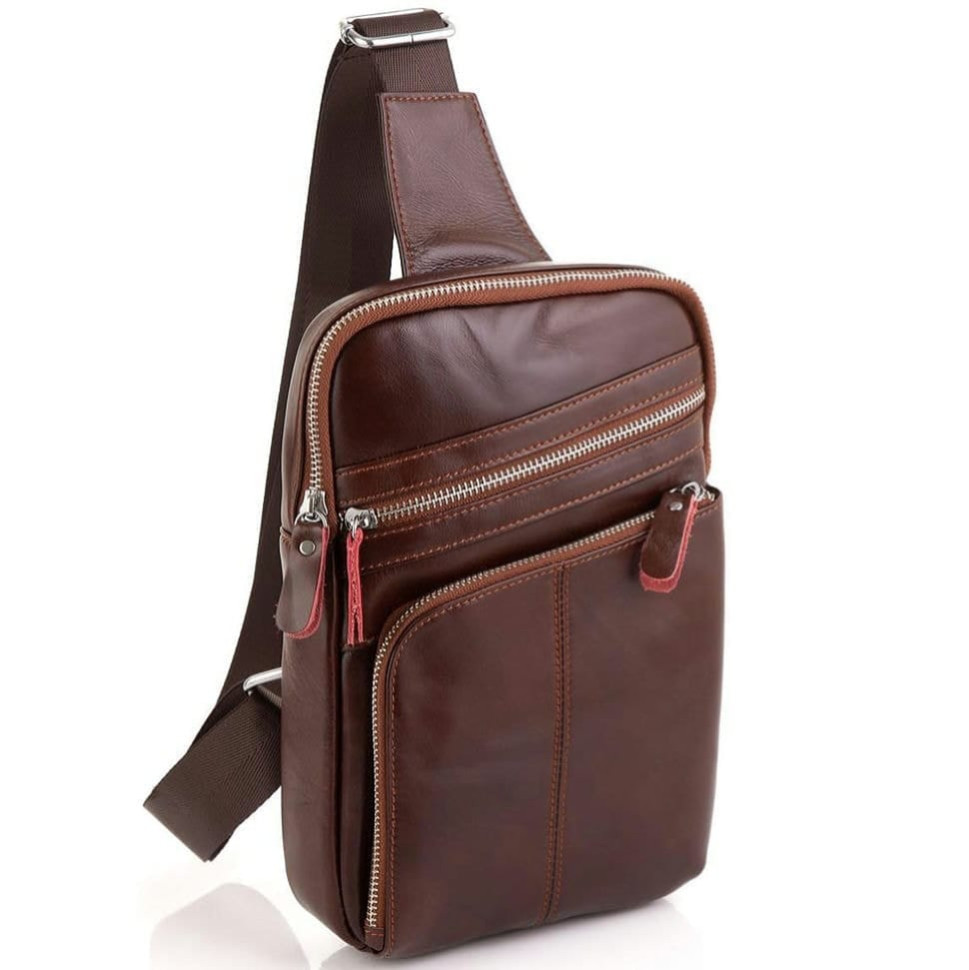 Чоловічий шкіряний слінг через плече Tiding Bag A25-6896R