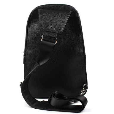 Leather sling bag Grande Pelle 723710 black flotar