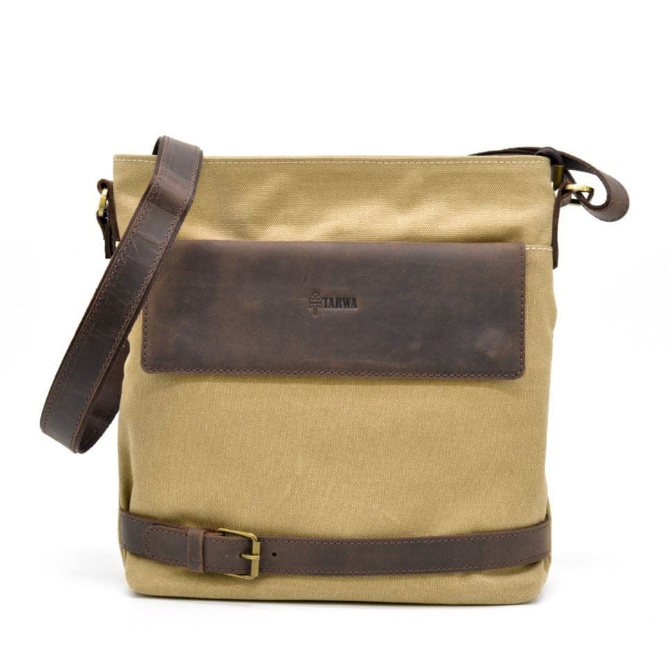 Сумка через плече в комбінації канвас і шкіри RС-0040-4lx TARWA