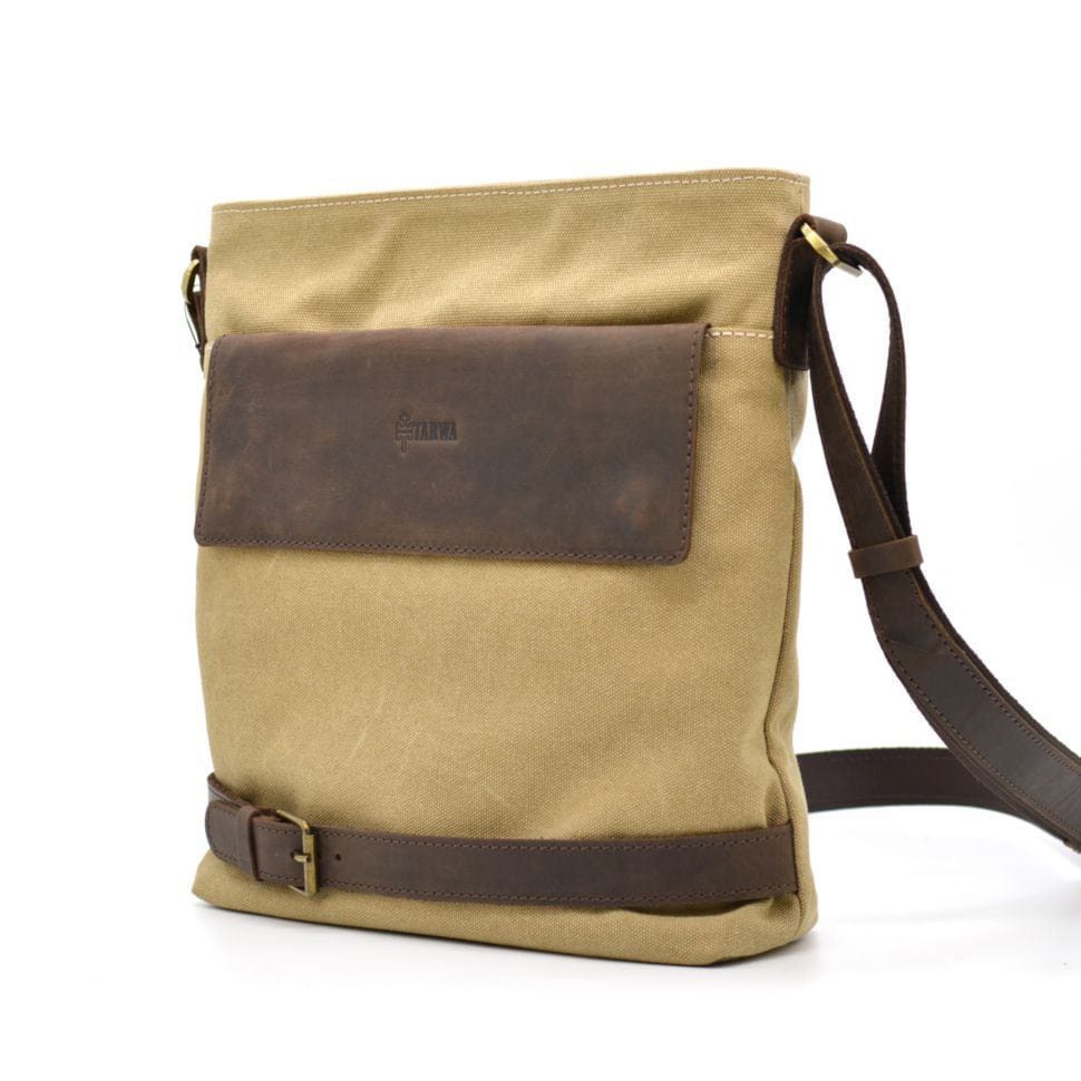 Сумка через плече в комбінації канвас і шкіри RС-0040-4lx TARWA
