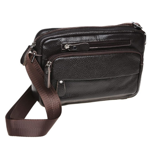 Чоловіча шкіряна сумка через плече Keizer K1010-brown