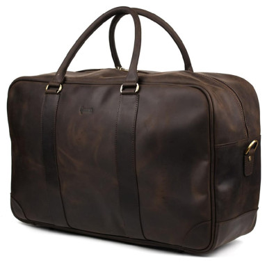 Leather travel bag RC-6827-4lx TARWA brown Crazy Horse