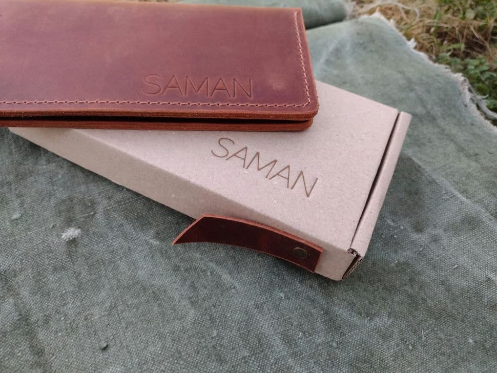 Портмоне чоловіче довге вінтажне SAMAN LW-sam-red коричневе