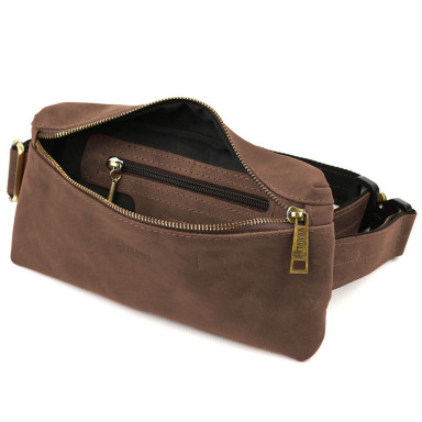 Men's waist bag (over the shoulder) small TARWA Brown (RC-1818-3md)