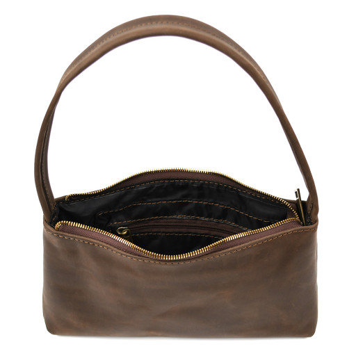 Шкіряна жіноча сумка хобо TARWA RC-hobo-4lx коричневий крейзі