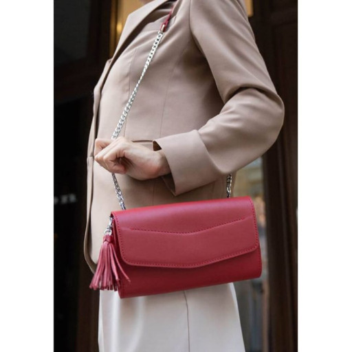 Жіноча шкіряна сумка Еліс червона Краст