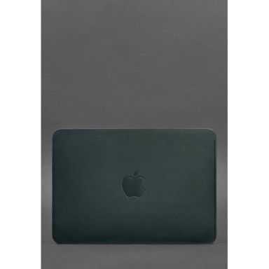 Чехол из натуральной кожи для MacBook 13 дюйм Зеленый Краст