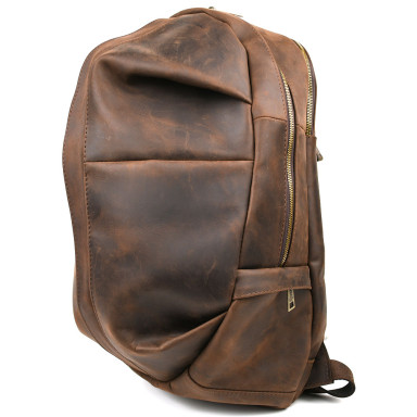 Mens leather urban backpack from Crazy Horse RC-7341-3md TARWA brown