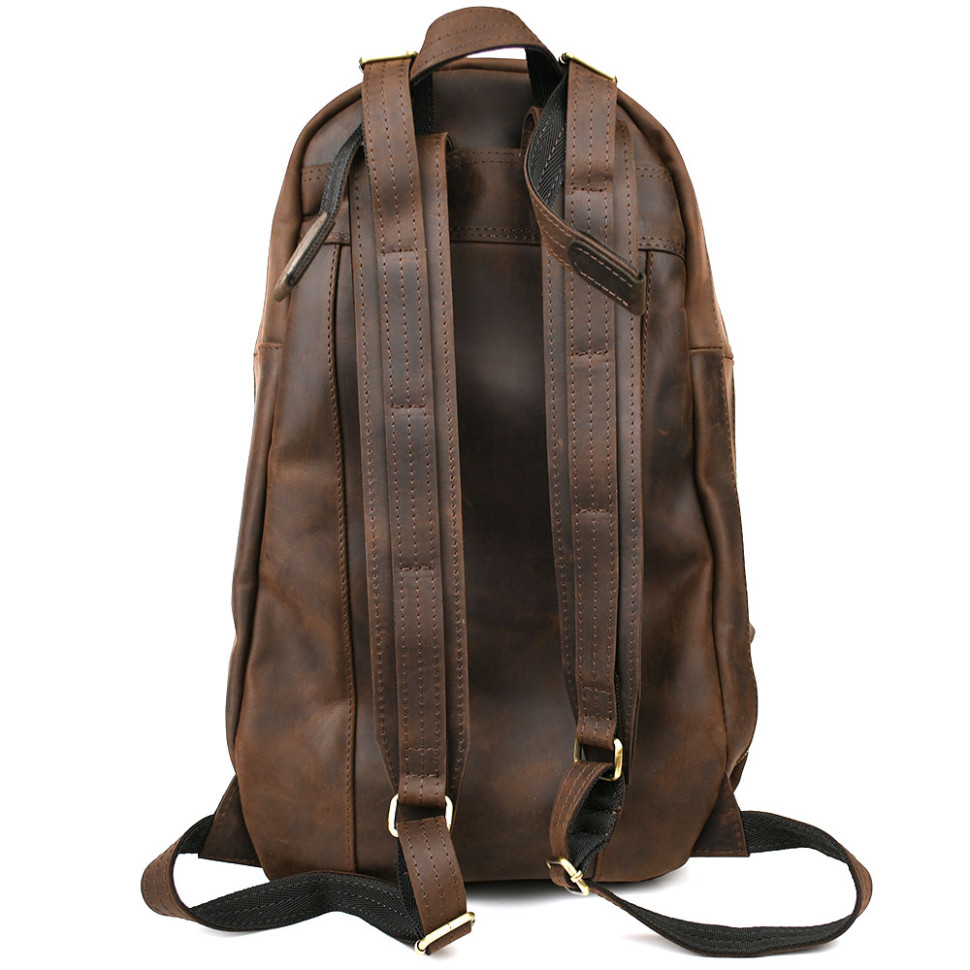 Mens leather urban backpack from Crazy Horse RC-7341-3md TARWA brown