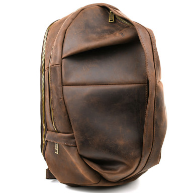 Mens leather urban backpack from Crazy Horse RC-7341-3md TARWA brown