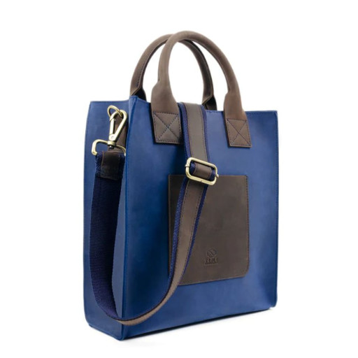 Шкіряна сумка тоут - The Republic - синій Time Resistance 5214601