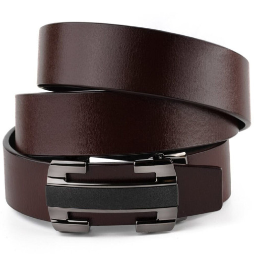 Чоловічий ремень з пряжкою куточки Vintage 20261 Коричневий