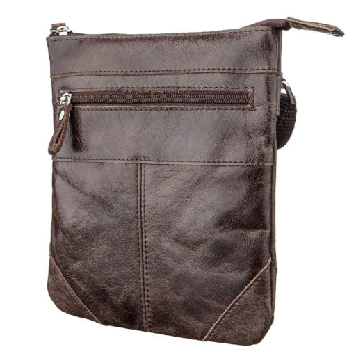 Сумка месенджер у гладкій шкірі GRANDE PELLE 11333 Чорна