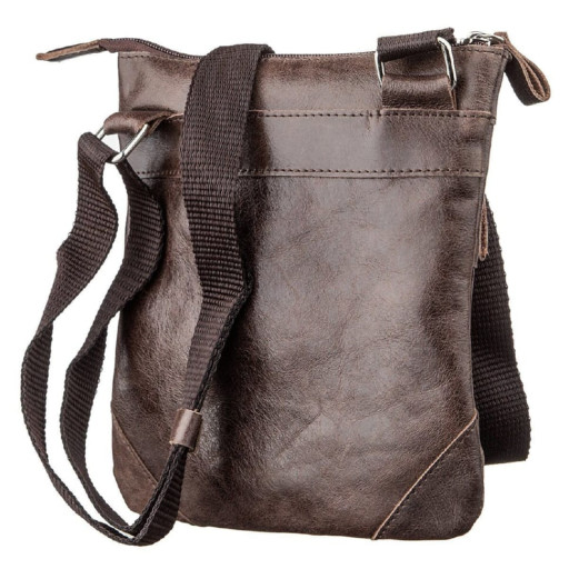 Сумка месенджер у гладкій шкірі GRANDE PELLE 11333 Чорна