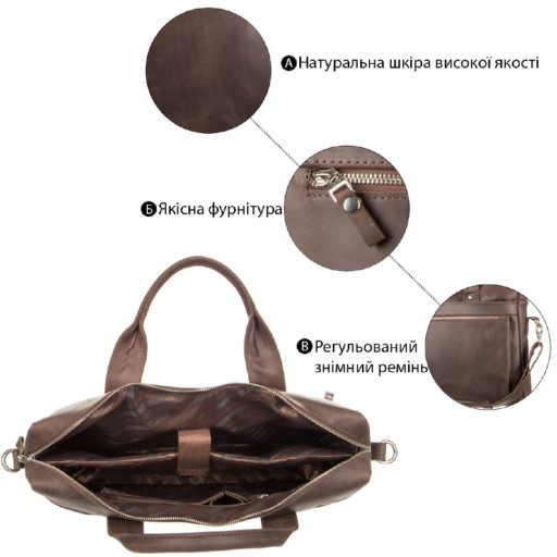 Сумка для ноутбука SHVIGEL 11026 Коричнева