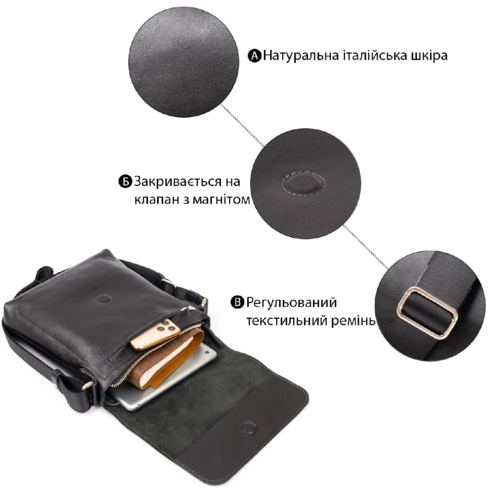 Бананка нейлон Vintage 20637 Темно-синя