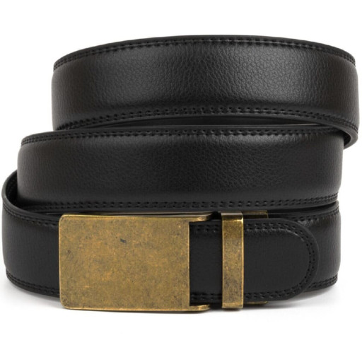 Шкіряний ремінь для чоловіків Vintage 20721 Чорний