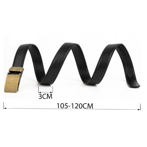 Шкіряний ремінь для чоловіків Vintage 20721 Чорний