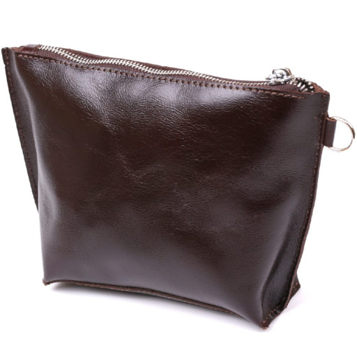 Невелика шкіряна косметичка Shvigel 16414 Коричневий