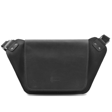 Leather banana waist black matte leather RA-8127-3md TARWA
