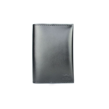 Leather passport cover black