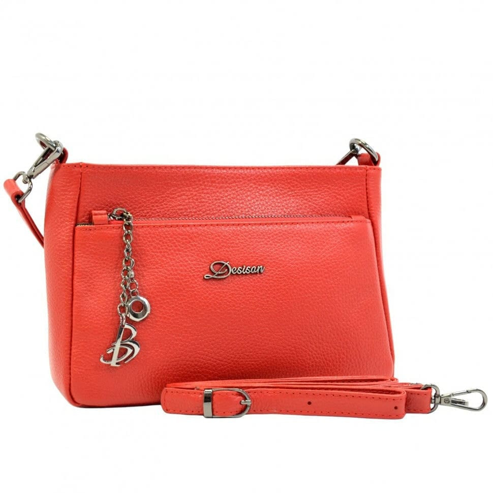 Сумка жіноча шкіряна Desisan 581-4 червоний флотар