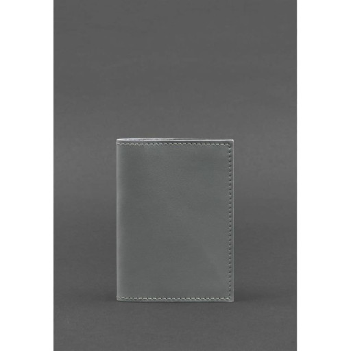 Кожаная обложка для паспорта и военного билета 1.2 серая
