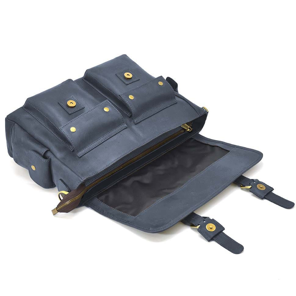 Сумка через плече зі шкіри crazy horse RK-6690-4lx бренду TARWA синя