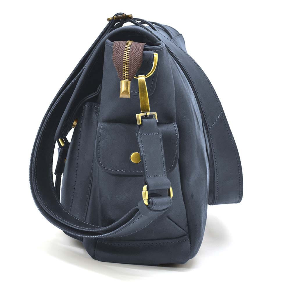 Сумка через плече зі шкіри crazy horse RK-6690-4lx бренду TARWA синя