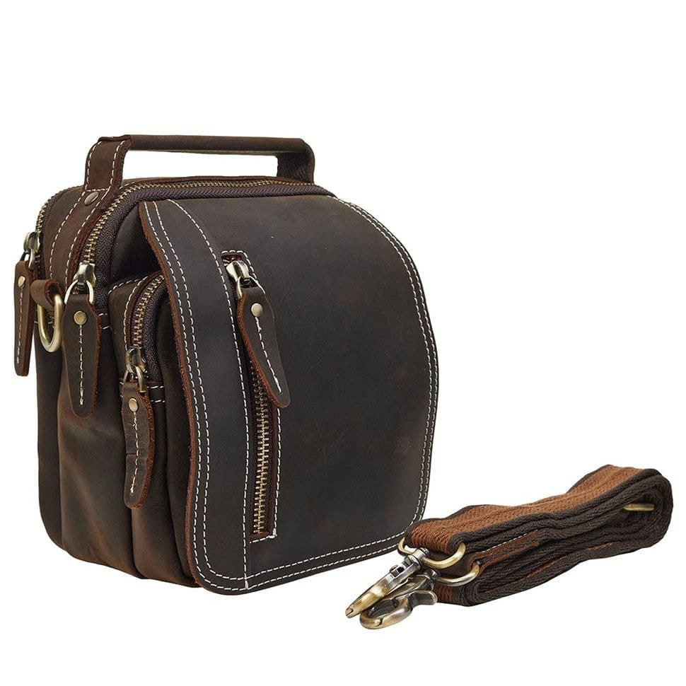 Чоловіча шкіряна сумка через плече BUFFALO BAGS M6047C коричнева