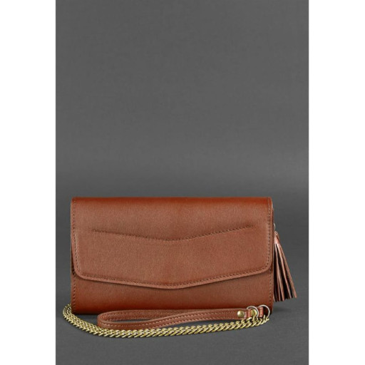 Жіноча шкіряна сумка Еліс світло-коричнева Краст