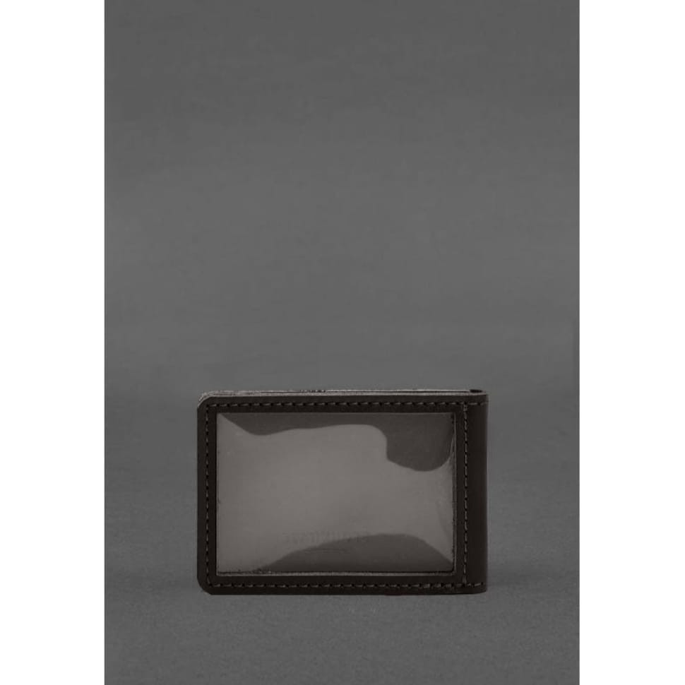 Шкіряна обкладинка для посвідчення державної митної служби (ДМС) Темно-коричнева