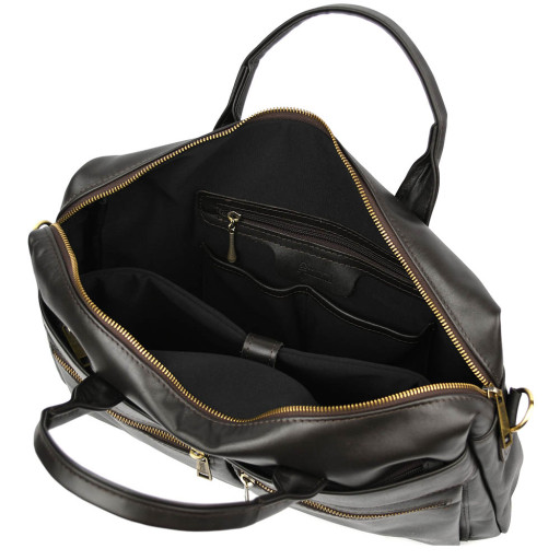 Велика сумка для ноутбука 15-17 дюймів TARWA GC-7122-3mdL коричнева Наппа