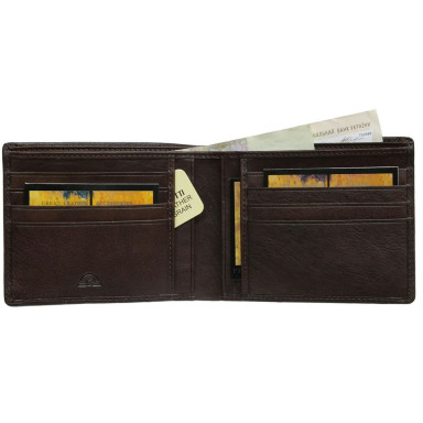 Leather wallet Varsavia 537 caffe brown