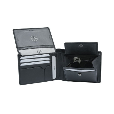 Leather wallet Cortina 5051 nero black