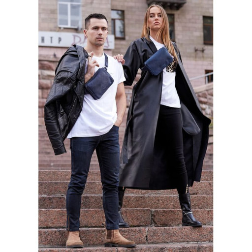 Шкіряна сумка Dropbag Mini синя