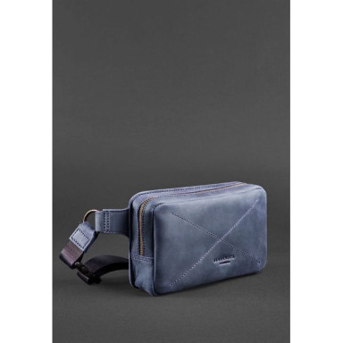 Кожаная поясная сумка Dropbag Mini синяя